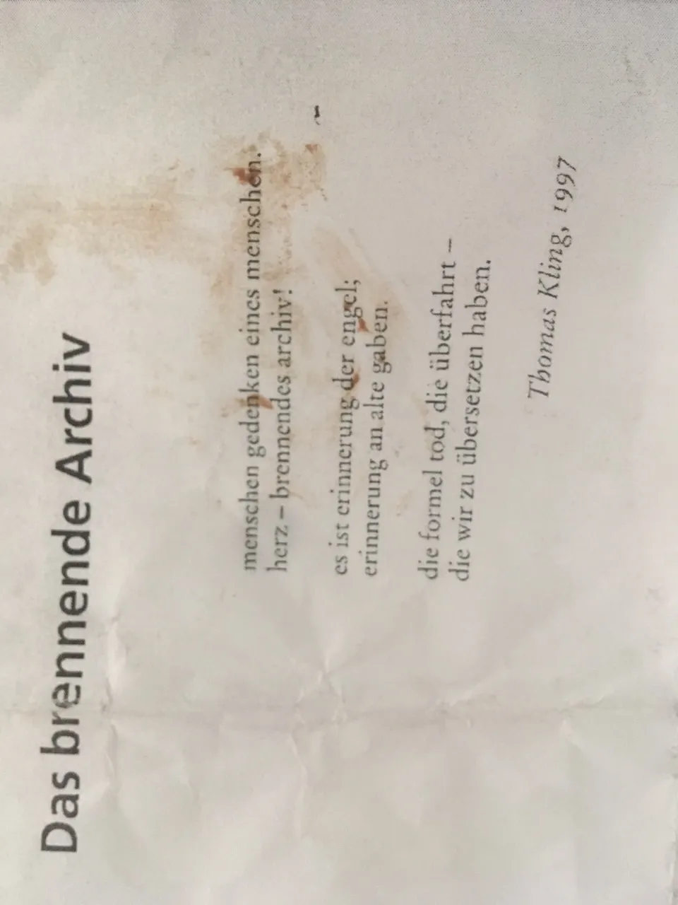 Klangsondagen für Thomas Kling — 22